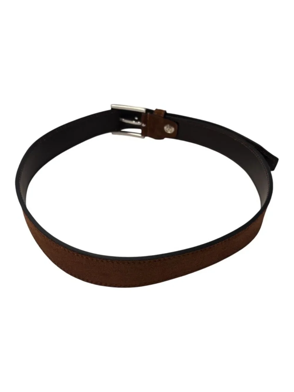 Italian Belt Company Brown Suede Leather Belt Made in Italy Vera Pelle Size 100/